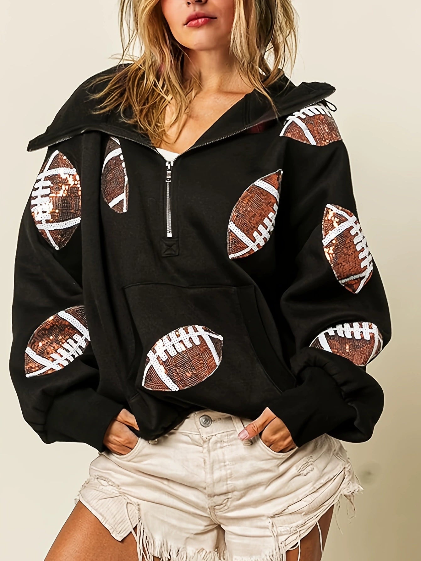 Women's Football Zip Hoodie