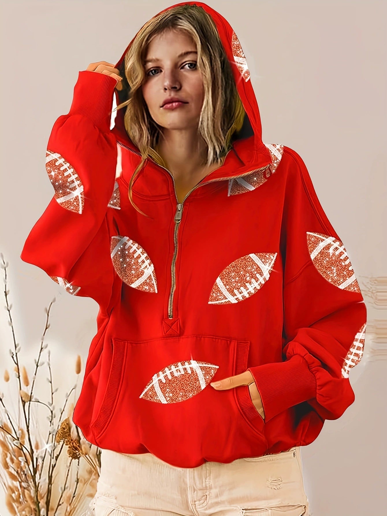 Women's Football Zip Hoodie