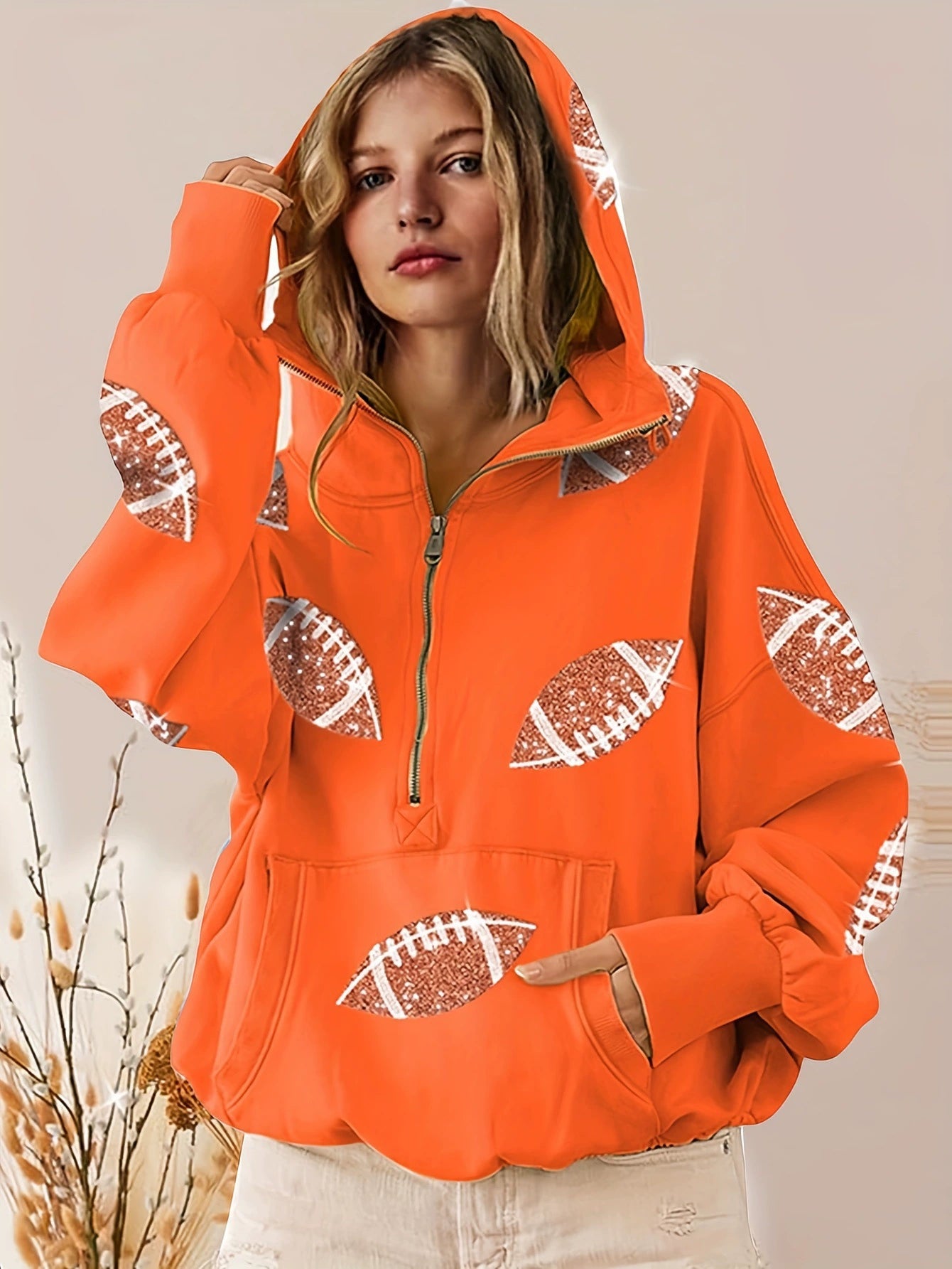 Women's Football Zip Hoodie
