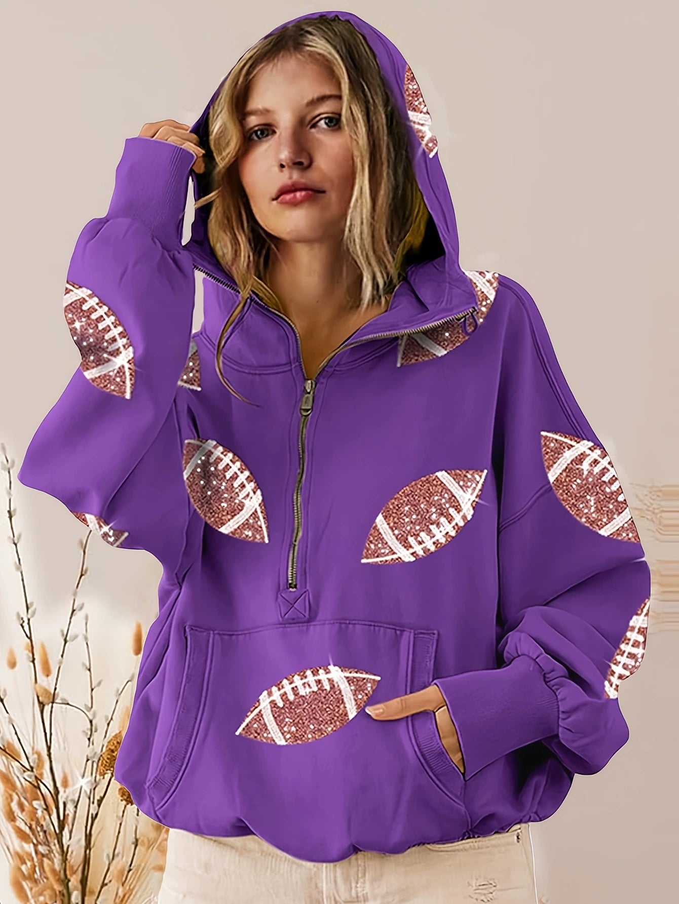 Women's Football Zip Hoodie