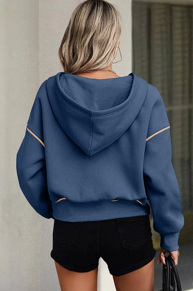 Half-Zip Drop-Shoulder Hoodie