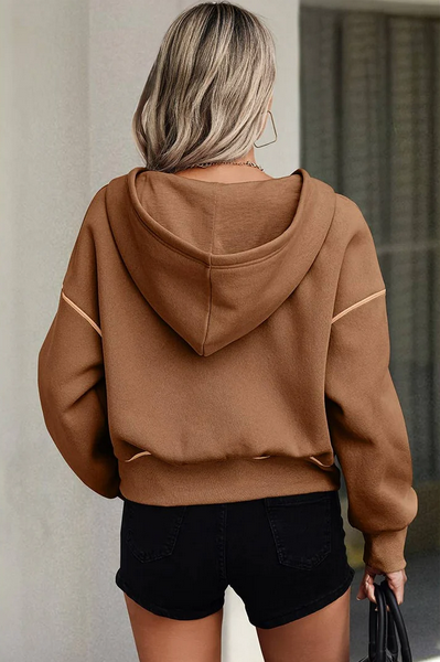 Half-Zip Drop-Shoulder Hoodie