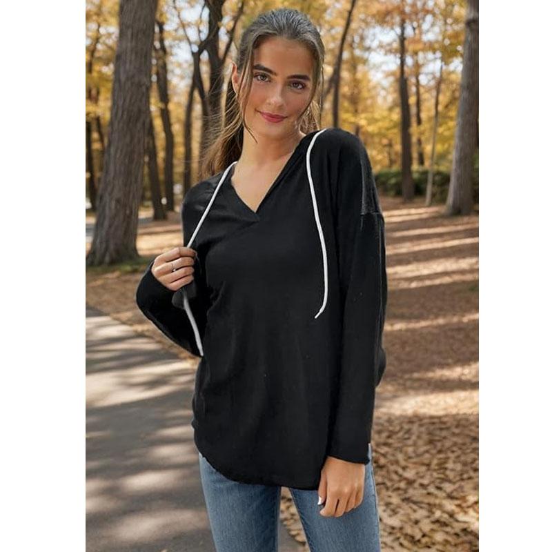 Plaid V-Neck Hoodie
